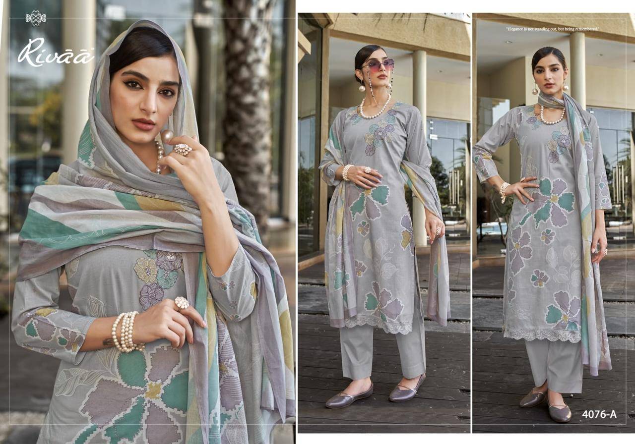 MASHA By RIVAA 4073 Series Beautiful Pakistani Suits Colorful Stylish Fancy Casual Wear Lawn Digital Print Dresses At Wholesale Price